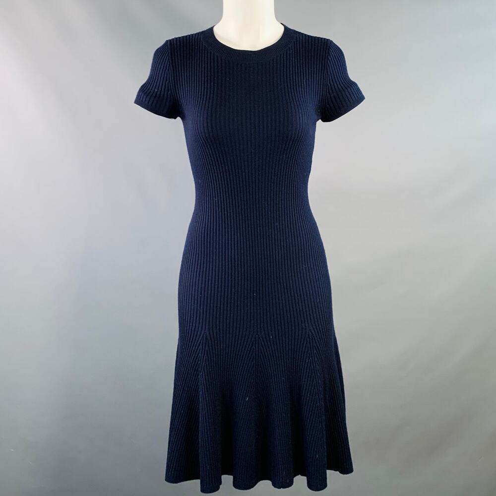 POLO by RALPH LAUREN Size S Navy Merino Wool Ribbed Short Sleeve Dress